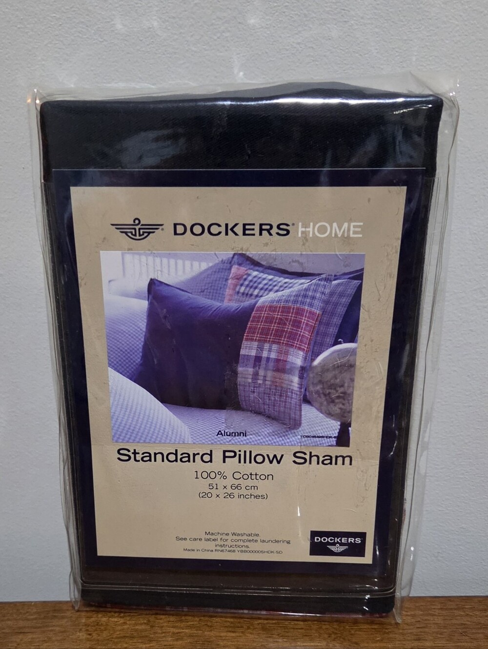New Unopened Dockers Alumni 20x26 Standard Pillow Sham. Navy/White/ Red/Green